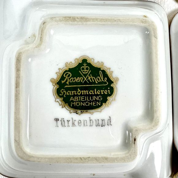 Vintage Porcelain Personal Stacking Ashtrays Rosenthal Floral Gold Details Set/4 - Picture 12 of 13